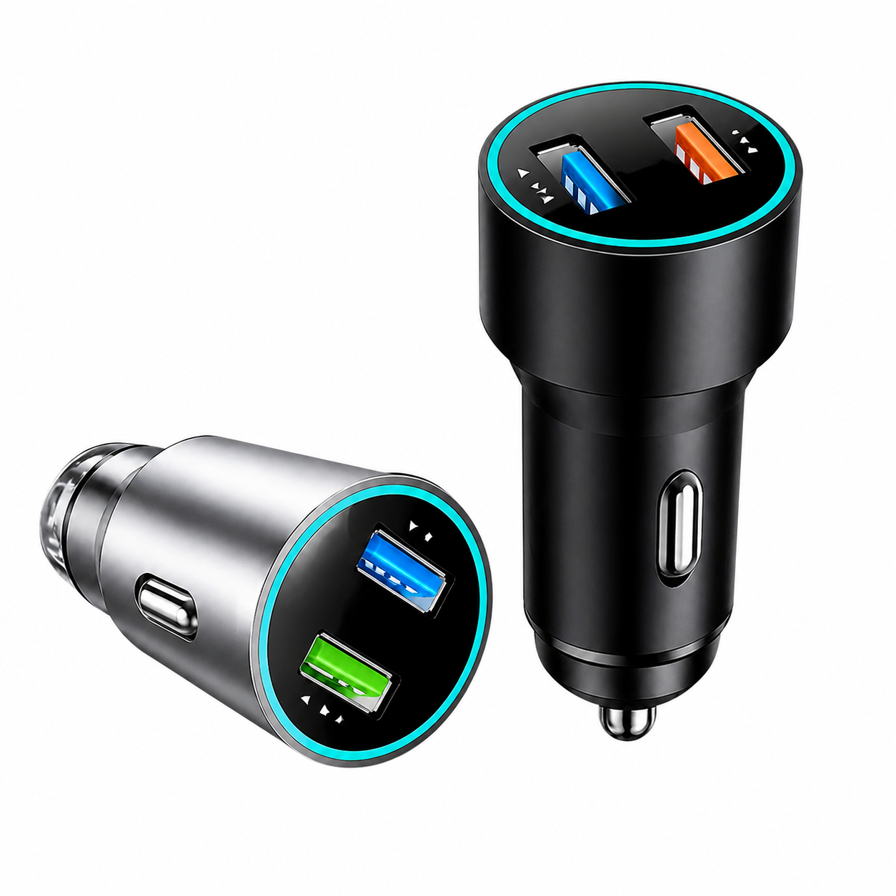 66W Dual-Port USB Car Charger – clean white background main image