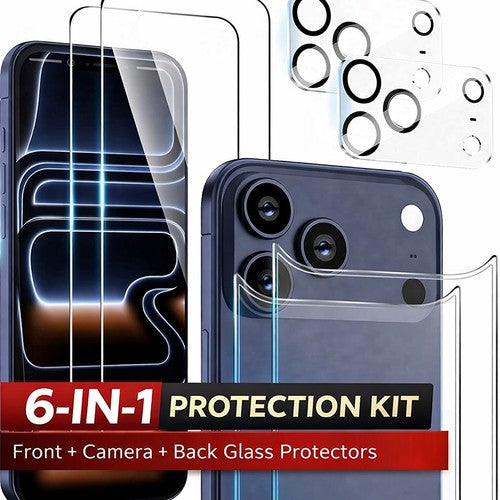 2-Pack For iPhone 17 / 17 Air / 17 Pro / 17 Pro Max Tempered Glass Back Screen Lens Camera Protector - image 2