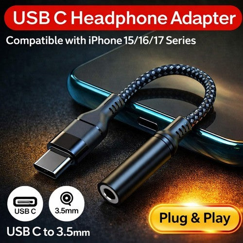 USB-C to 3.5mm Braided Audio Adapter - image 1