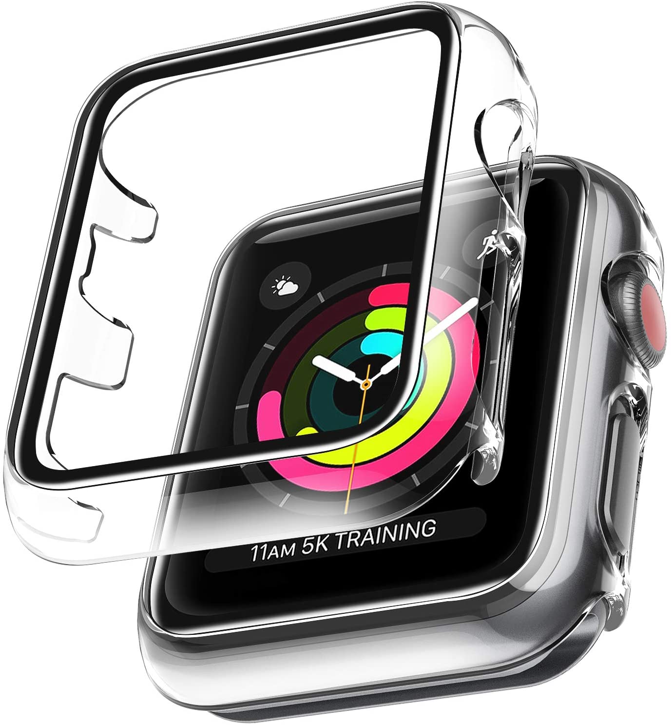 Apple Watch Series 40mm Full Cover TPU Tempered Glass Case Cover – clean white background main image