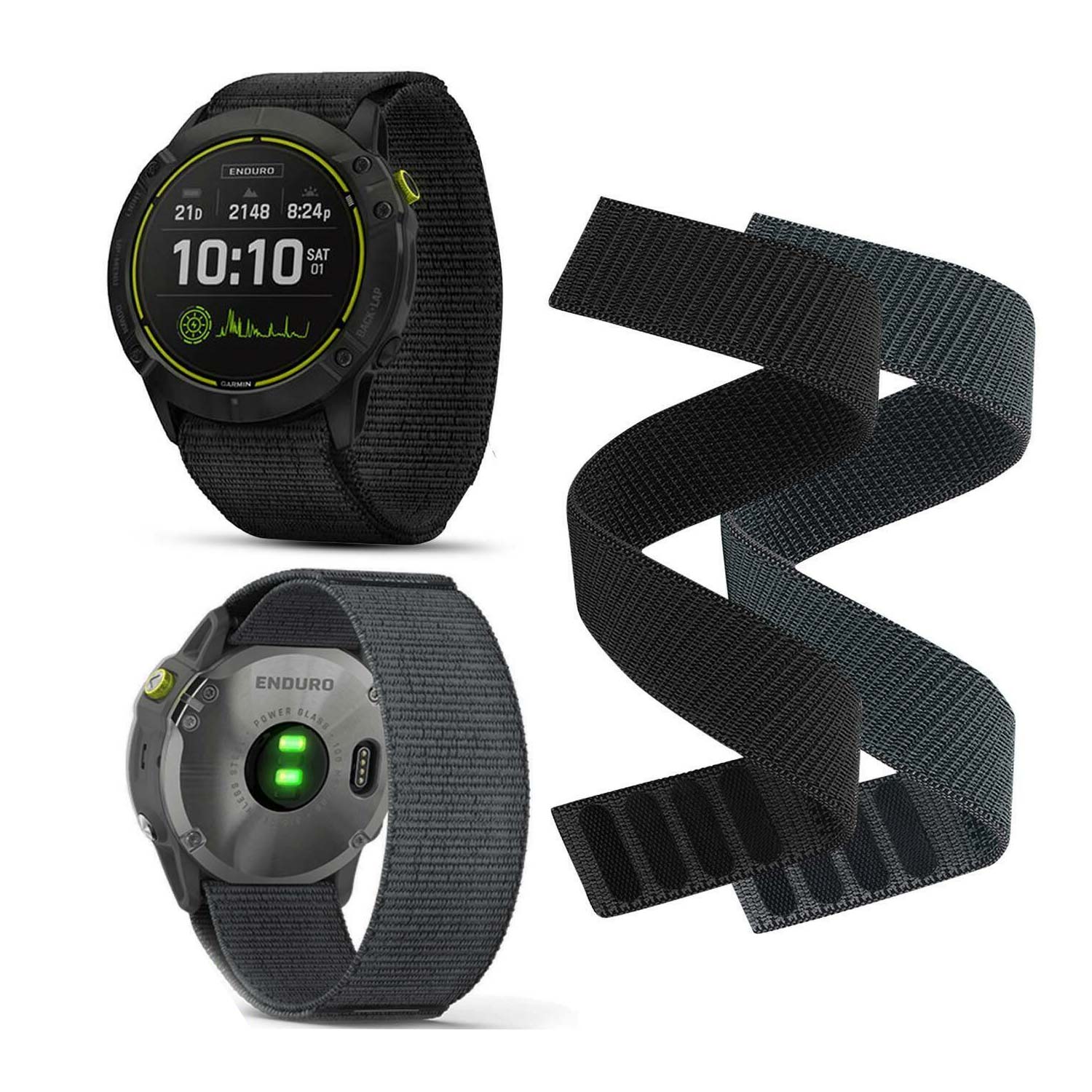 For Garmin Fenix 7 7X 7S 6 6S 6X PRO 5 5S 5X Plus Band Replacement Nulon Strap – clean white background main image