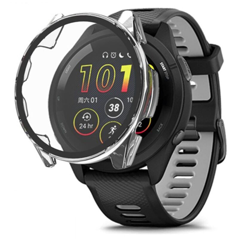 For Garmin Forerunner 265 965 Case Glass Cover Screen Protector – clean white background main image