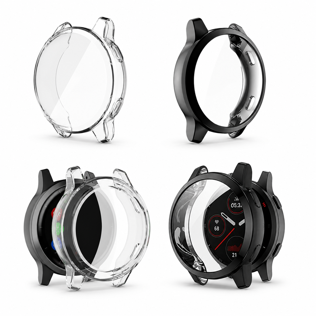 For Garmin Venu 2 2S Vivoactive 4 4S TPU Full Case Cover Screen Protector Cable – clean white background main image