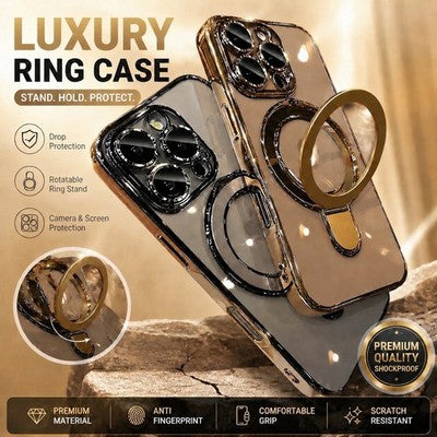 For iPhone 17 Series Magnetic MagSafe Ring Stand Shockproof Case - image 2