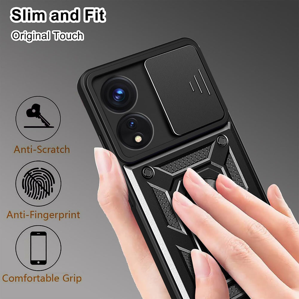 For OPPO A79 A58 A38 4G 5G Case Shockproof Magnetic Ring Holder Kickstand Cover