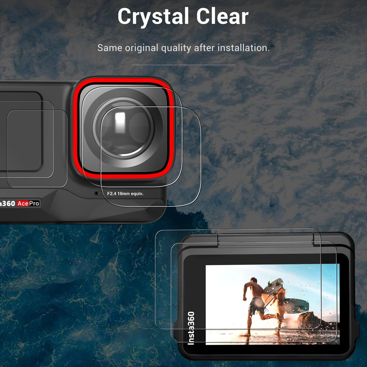 For Insta 360 ACE Pro ONE RS Go 3 Tempered Glass Screen Camera Protector