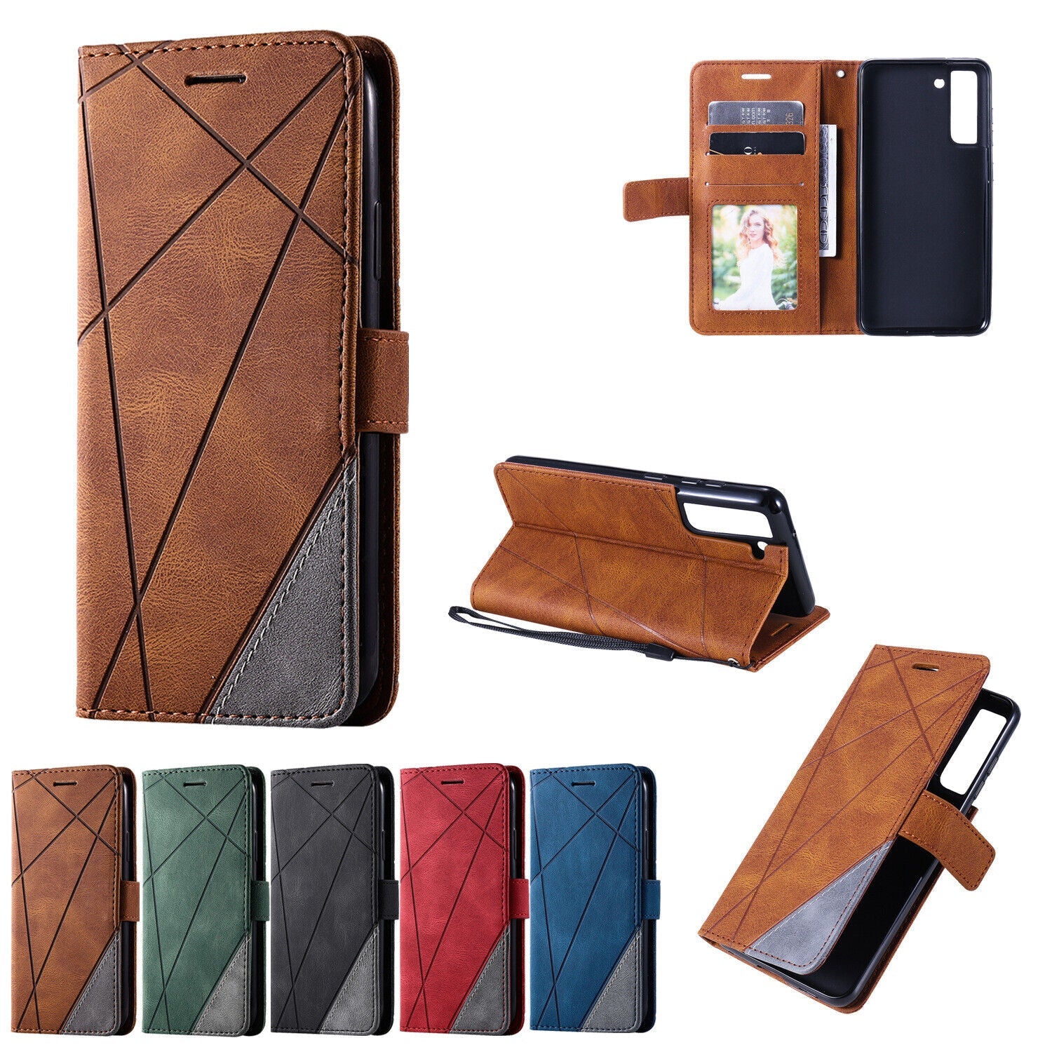 For Samsung S24 S23 Plus Ultra S22 S21 Case Wallet Leather Card Flip Cover
