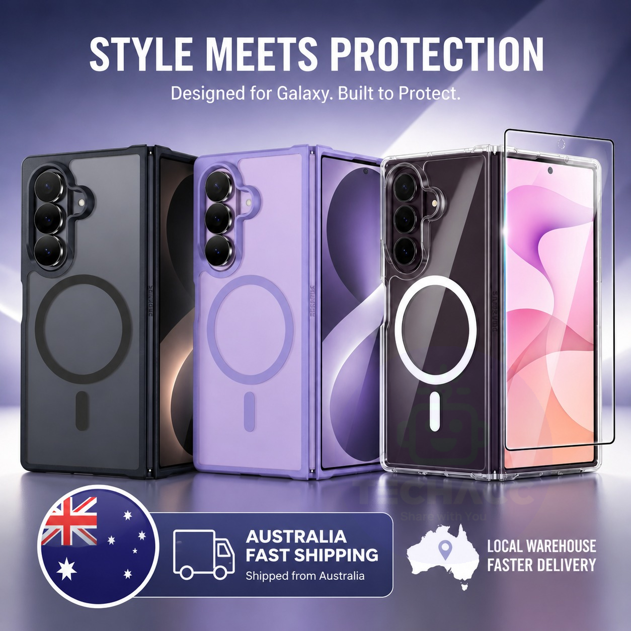 Magnetic Matte Clear Heavy-Duty Case for Samsung Galaxy Z Fold 8 & Z Fold 8 Ultra - image 2