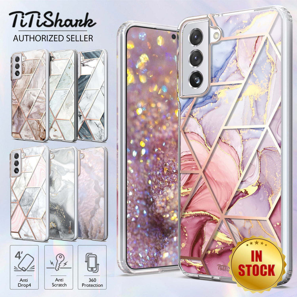 For Galaxy S21 FE Case Clear Slim Marble Shockproof Cover