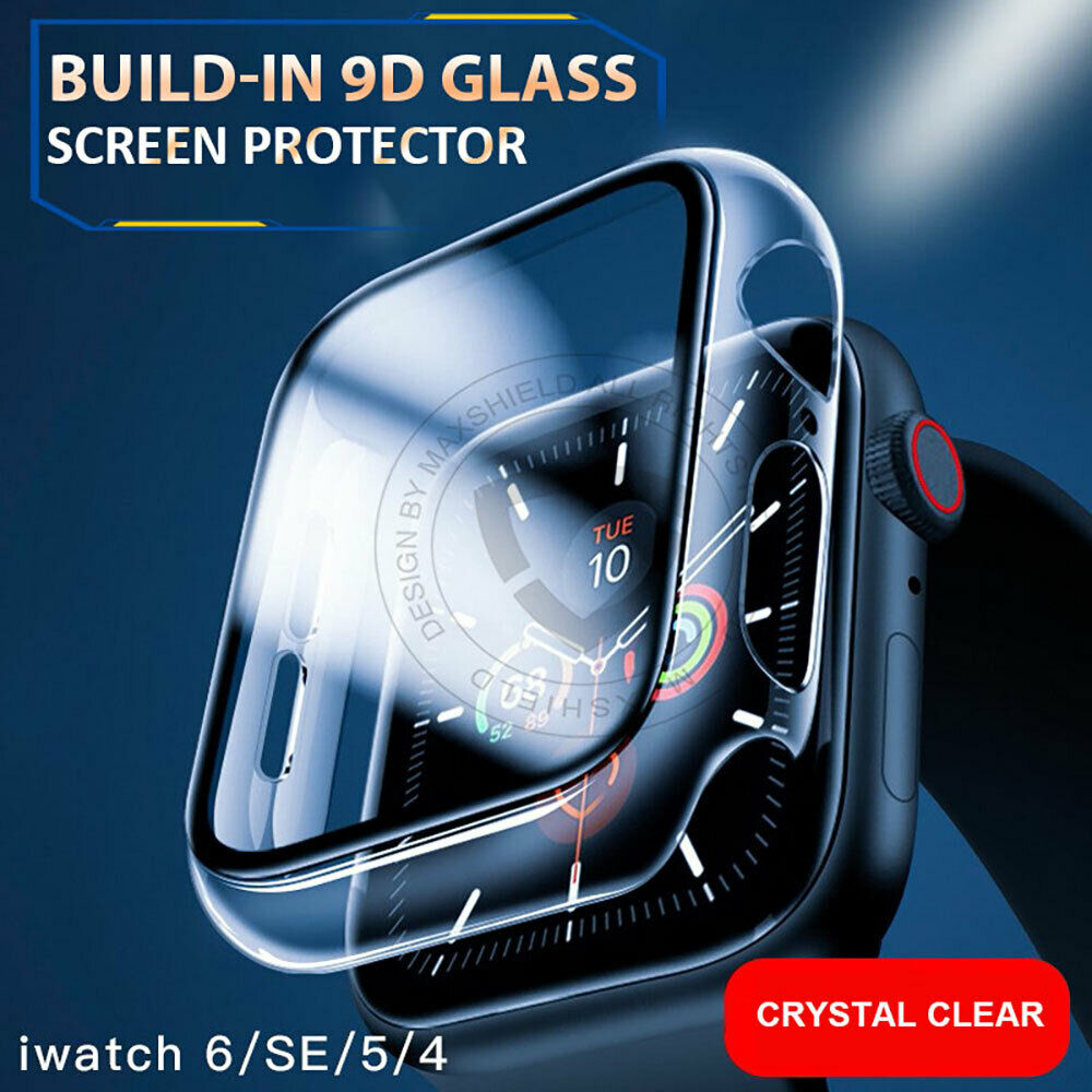 Apple Watch Series 44mm Full Cover TPU Tempered Glass Case Cover