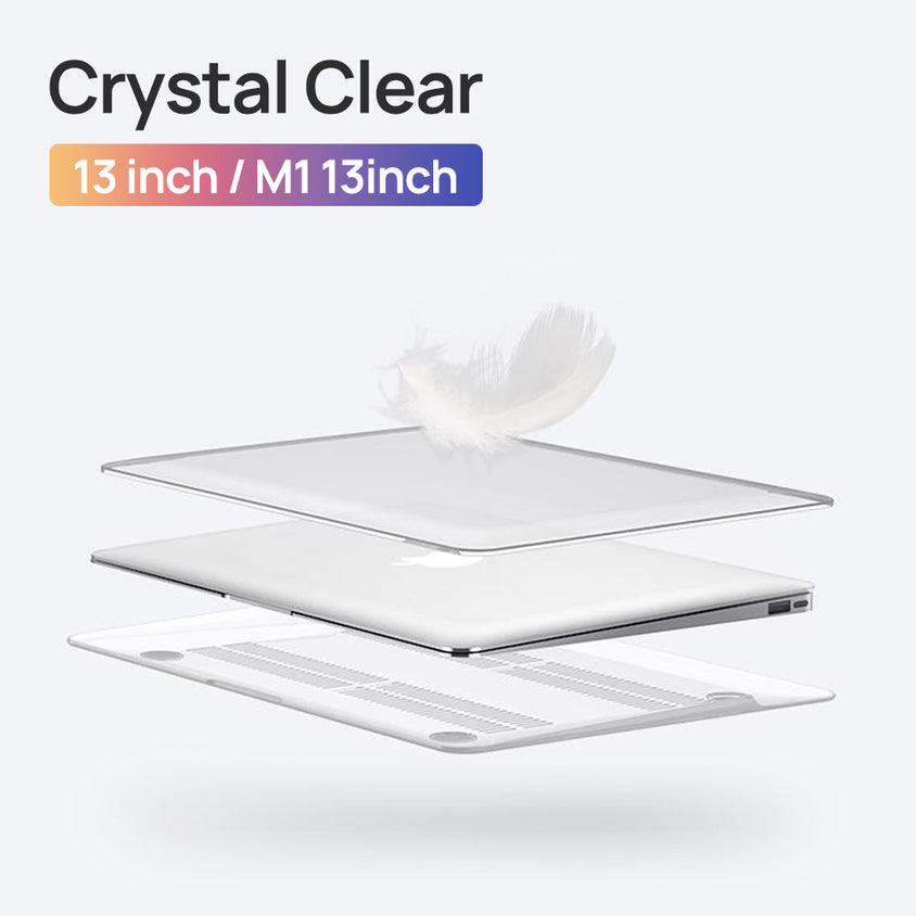 For Macbook Air Pro Case Clear Hard Shell Glossy Crystal Cover M1 13 14 16"