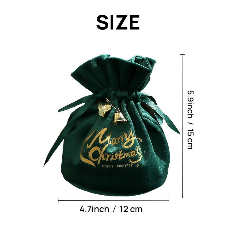 2xChristmas Soft Velvet Gift Bag Wrap Candy Drawstring Storage Party Decoration