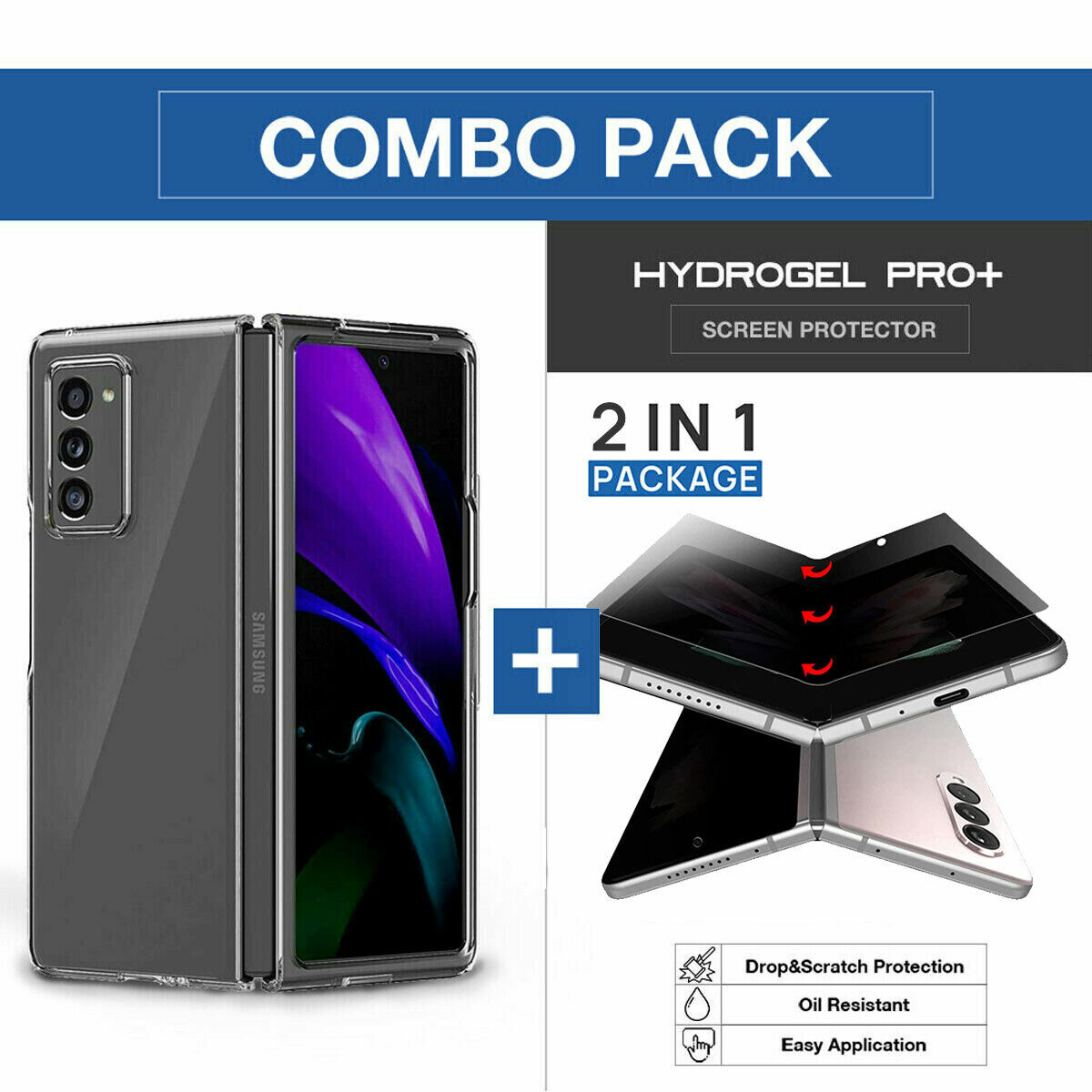 For Galaxy Z Fold3 2 5G Flip 3 Anti Spy Privacy Screen Protector Full Cover Case
