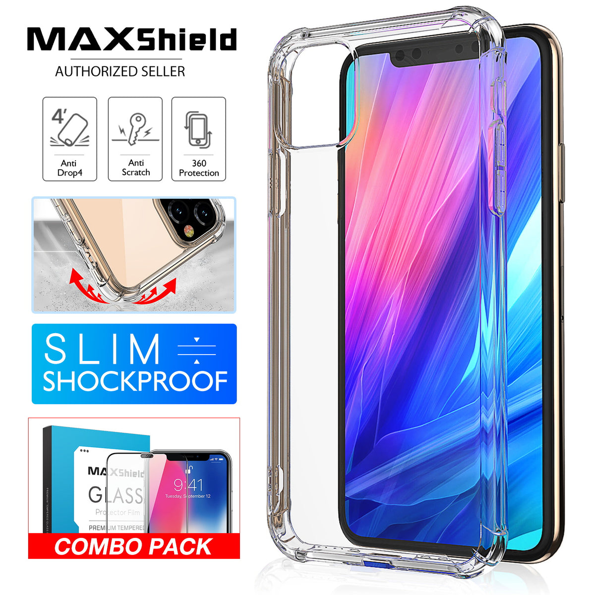 iPhone XI 11 Pro Max Case Clear Heavy Duty 2019 Shockproof TPU Bumper Cover