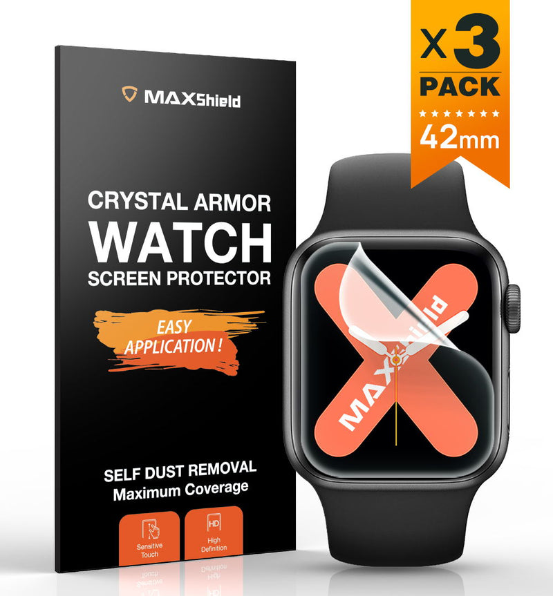 MaxShield Screen Protector for Apple Watch Series 2/3 42mm Full Cover iWatch