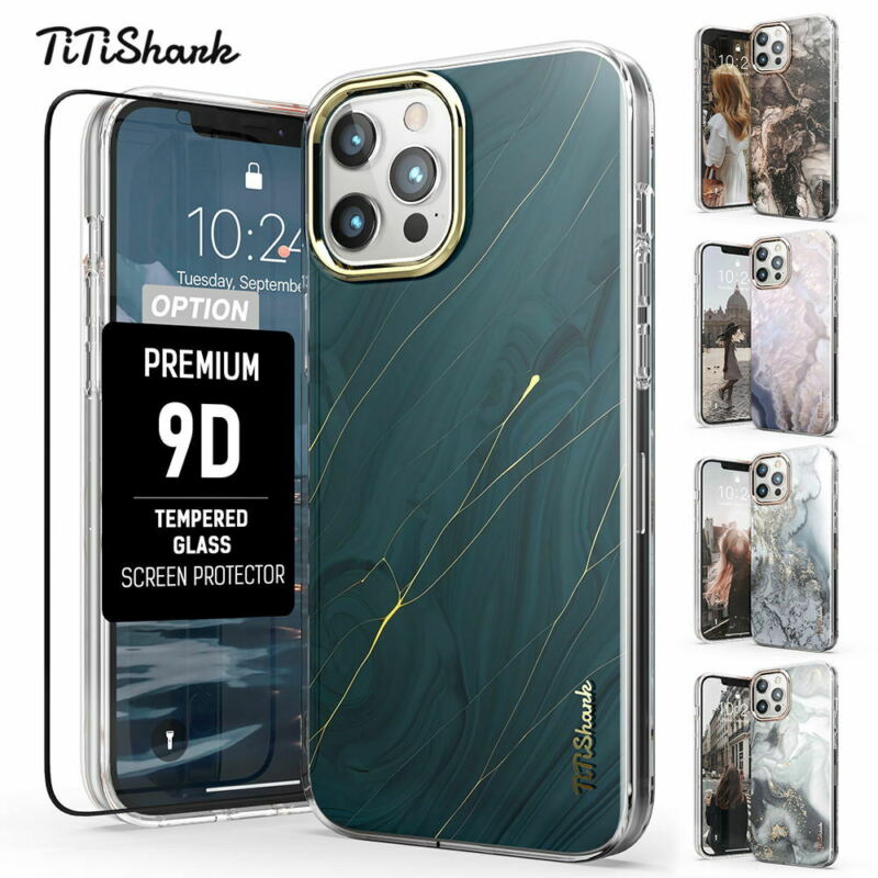 For Apple iPhone 12 6.1" Case Clear Slim Stylish Marble Shockproof Cover