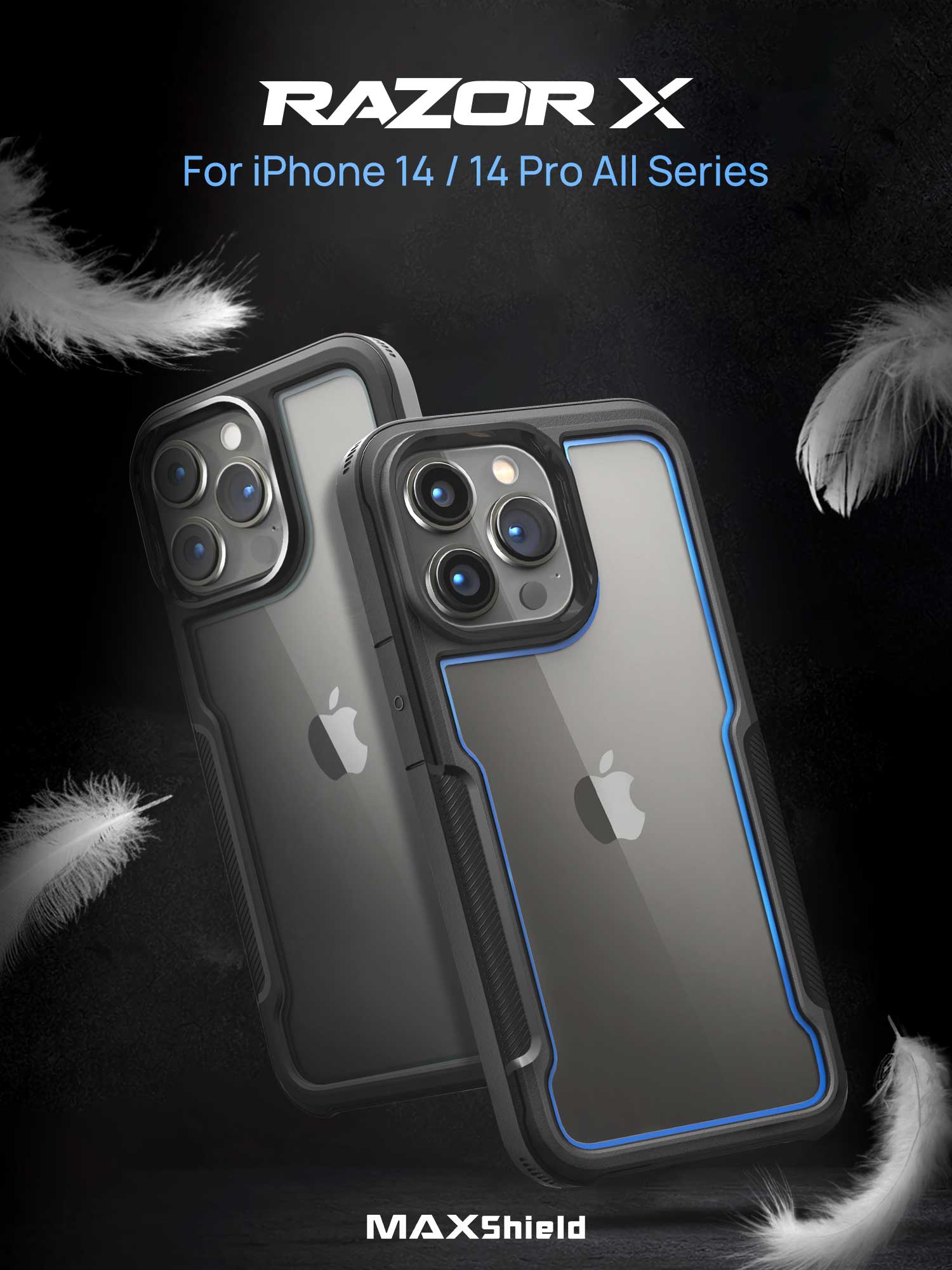 MAXSHIELD For iPhone 14 Pro Max 6.7inch Case,Heavy Duty Shockproof Clear Slim Clear Hard Case Cover