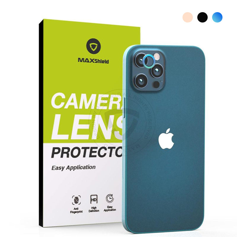 For Apple iPhone 12 Pro Max Camera Lens Metal Ring Tempered Glass Protector