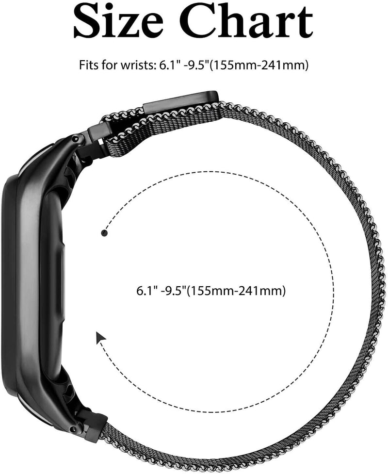 Wristband Strap Stainless Steel Replacement Metal Band Fr Xiaomi Mi Band 7 4 3