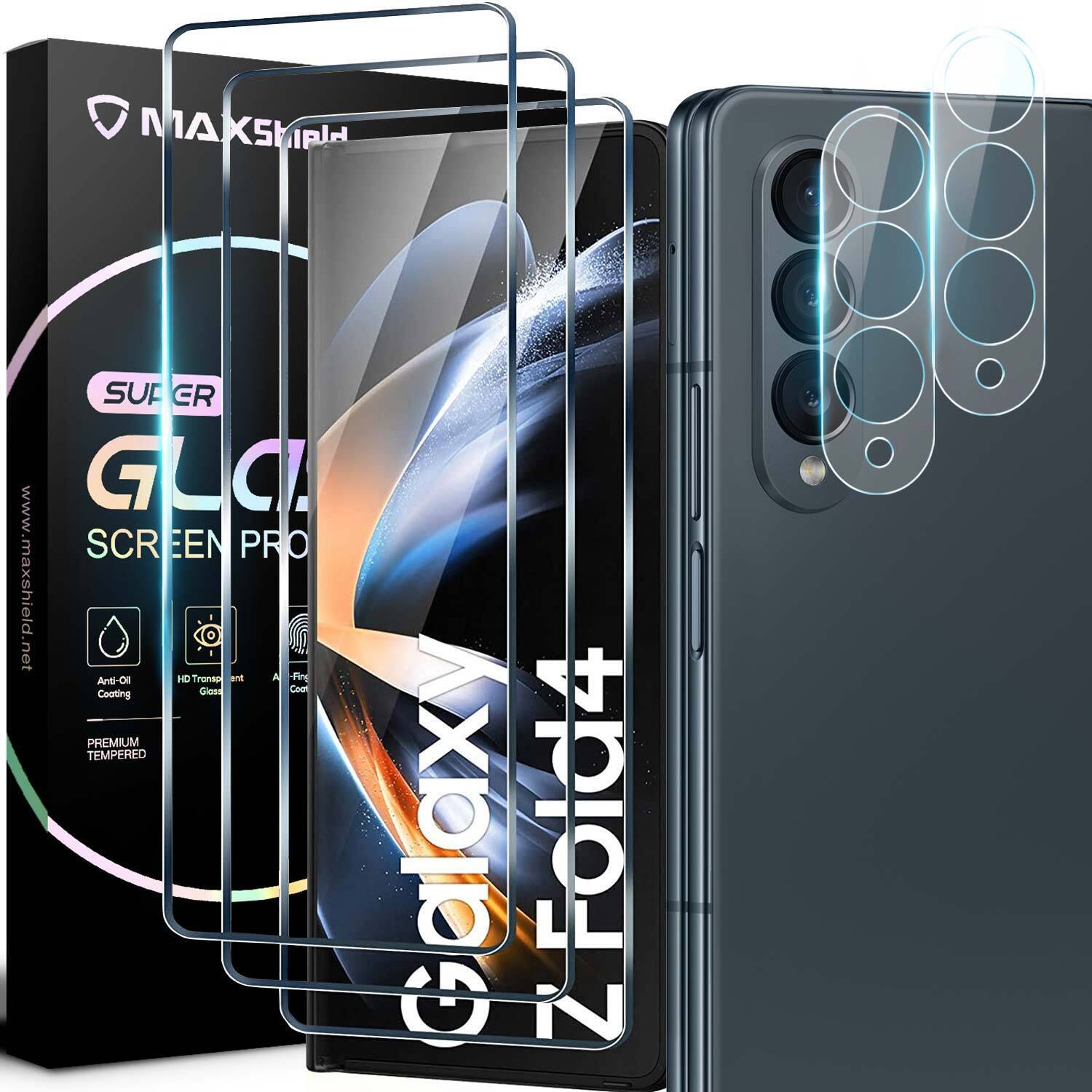 MAXSHIELD For Galaxy Z Fold 3 5G Tempered Glass Screen Lens Camera Protector