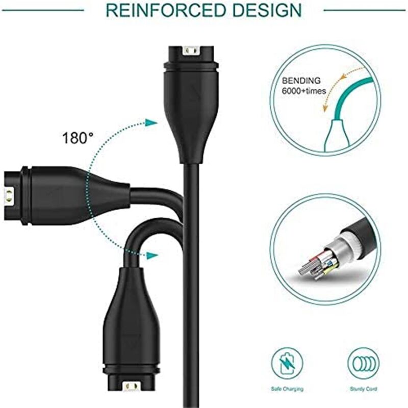 USB C Tpye C Charger Cable For Garmin Fenix 7 6 Pro Venu 2 Plus Forerunner 45 965