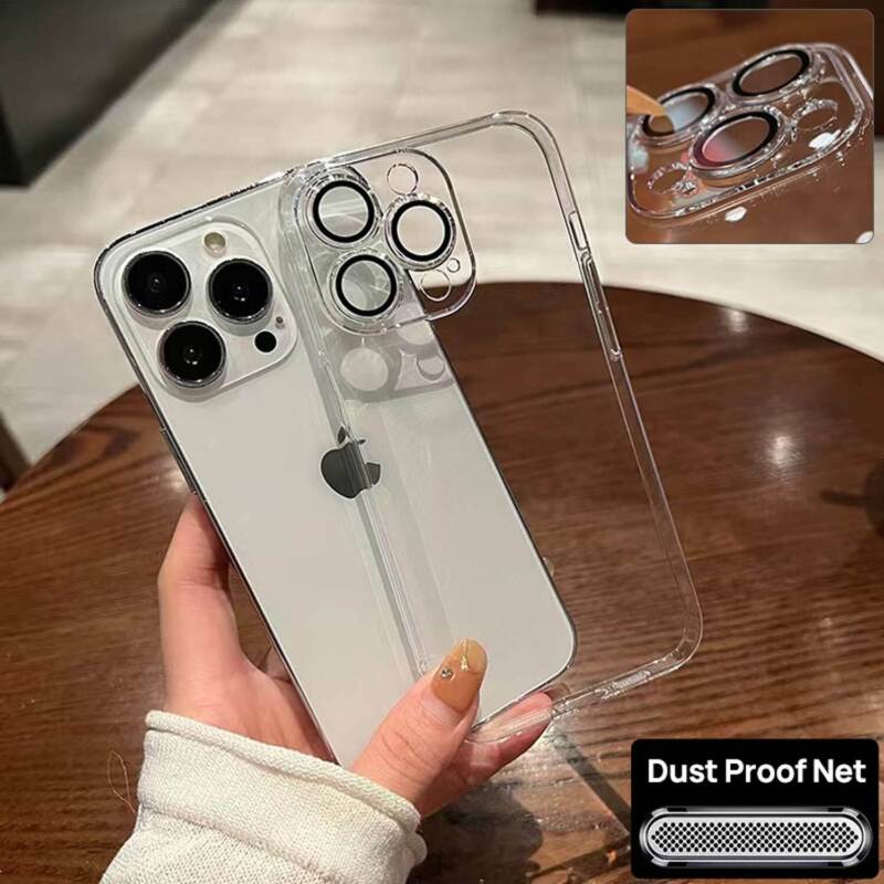 For iPhone 14 13 12 11 Pro Max PC Clear Case Shockproof Slim Camera Full Cover Hard