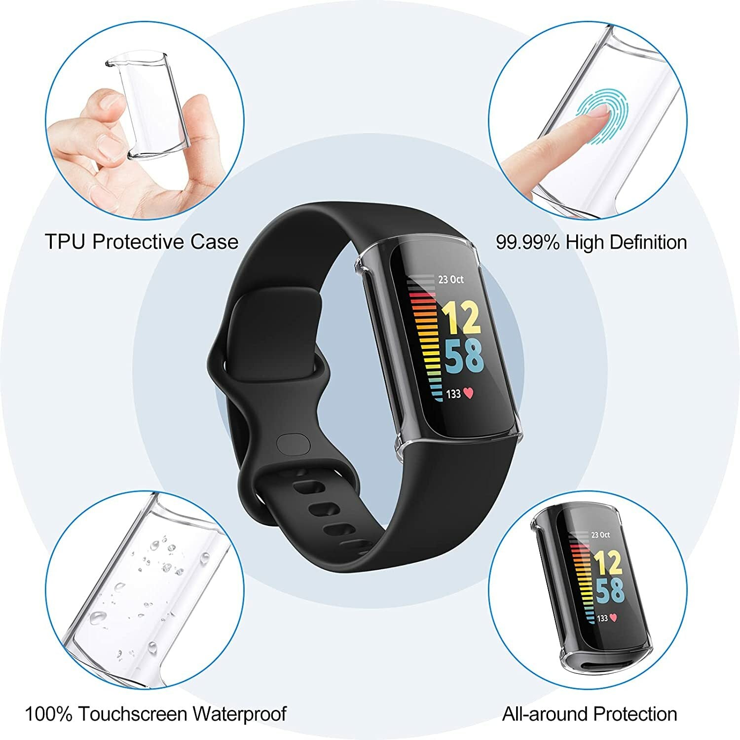 Full-Cover TPU Case Screen Protector for Fitbit Charge - image 4