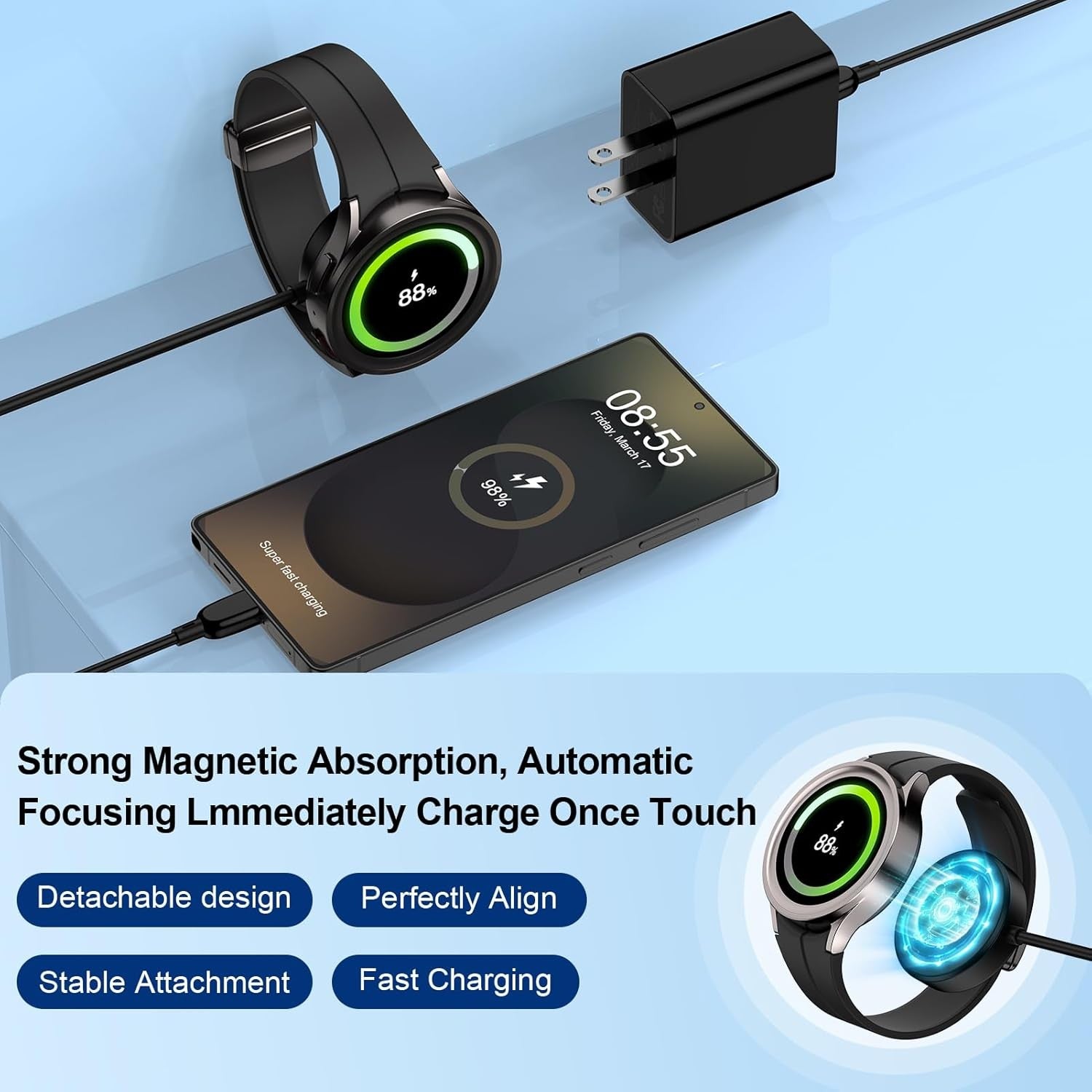 Magnetic USB-C Charger Cable for Samsung Galaxy Watch - image 4