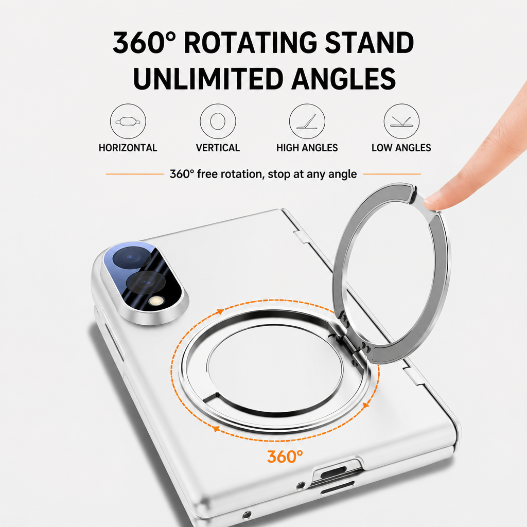 For Samsung Galaxy Z Fold 8 / Fold 8 Ultra Clear Magnetic Ring Kickstand Shockproof Case - image 5