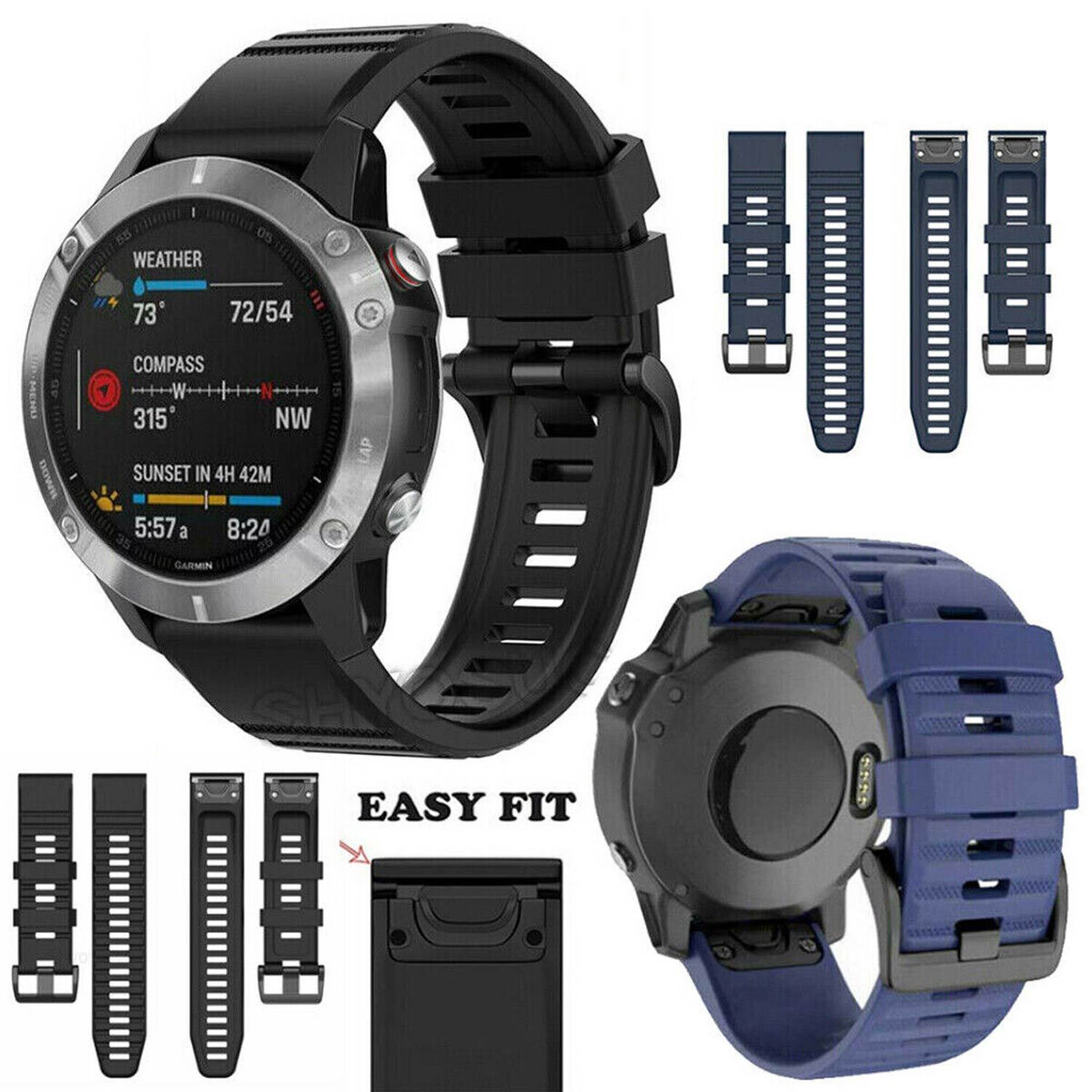 Sized Silicone Replacement Band for Garmin Fenix - image 8