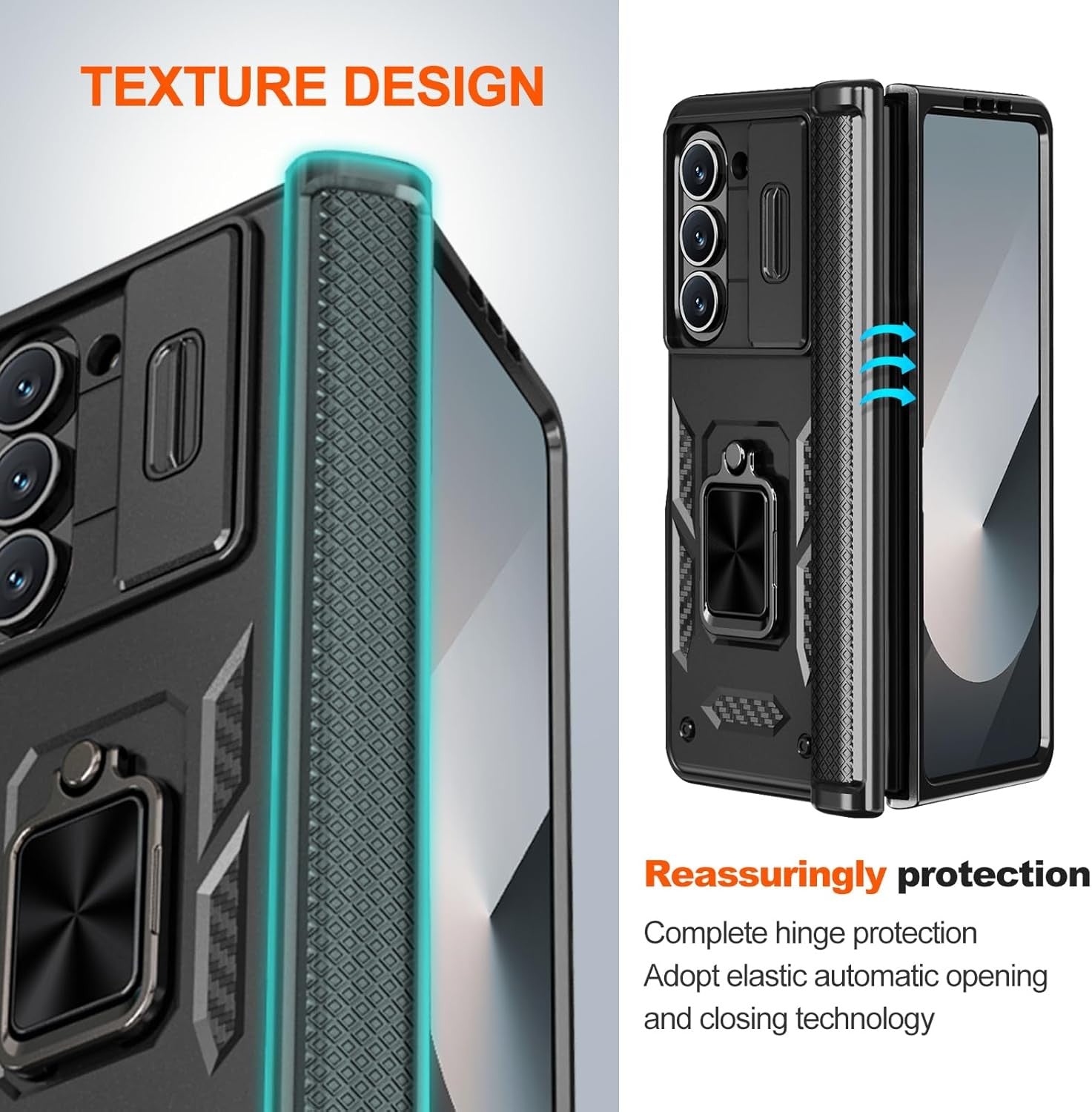 For Samsung Galaxy Z Fold 8 / Fold 8 Ultra Heavy Duty Ring Kickstand Shockproof Case - image 3