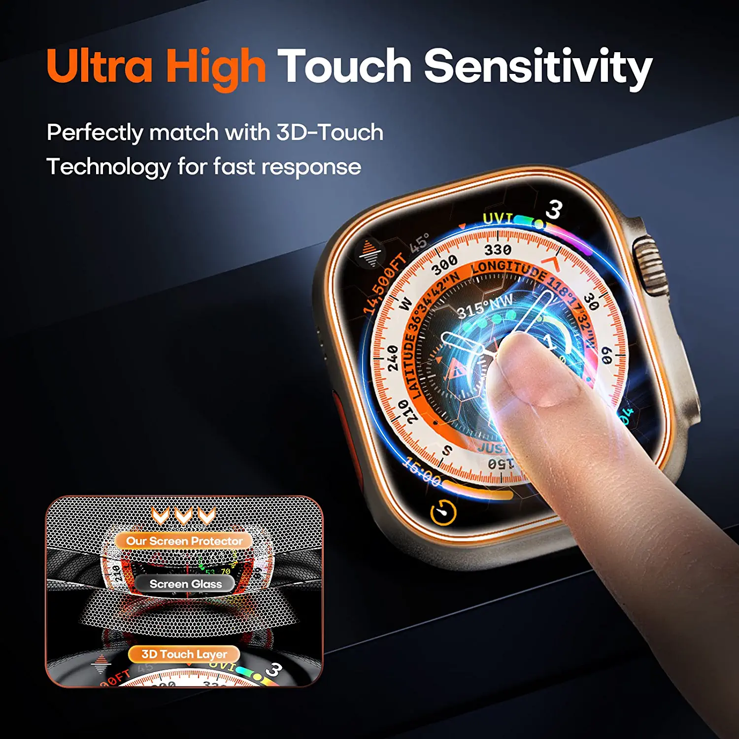Privacy Glass Screen Protector for Apple Watch Ultra - image 4