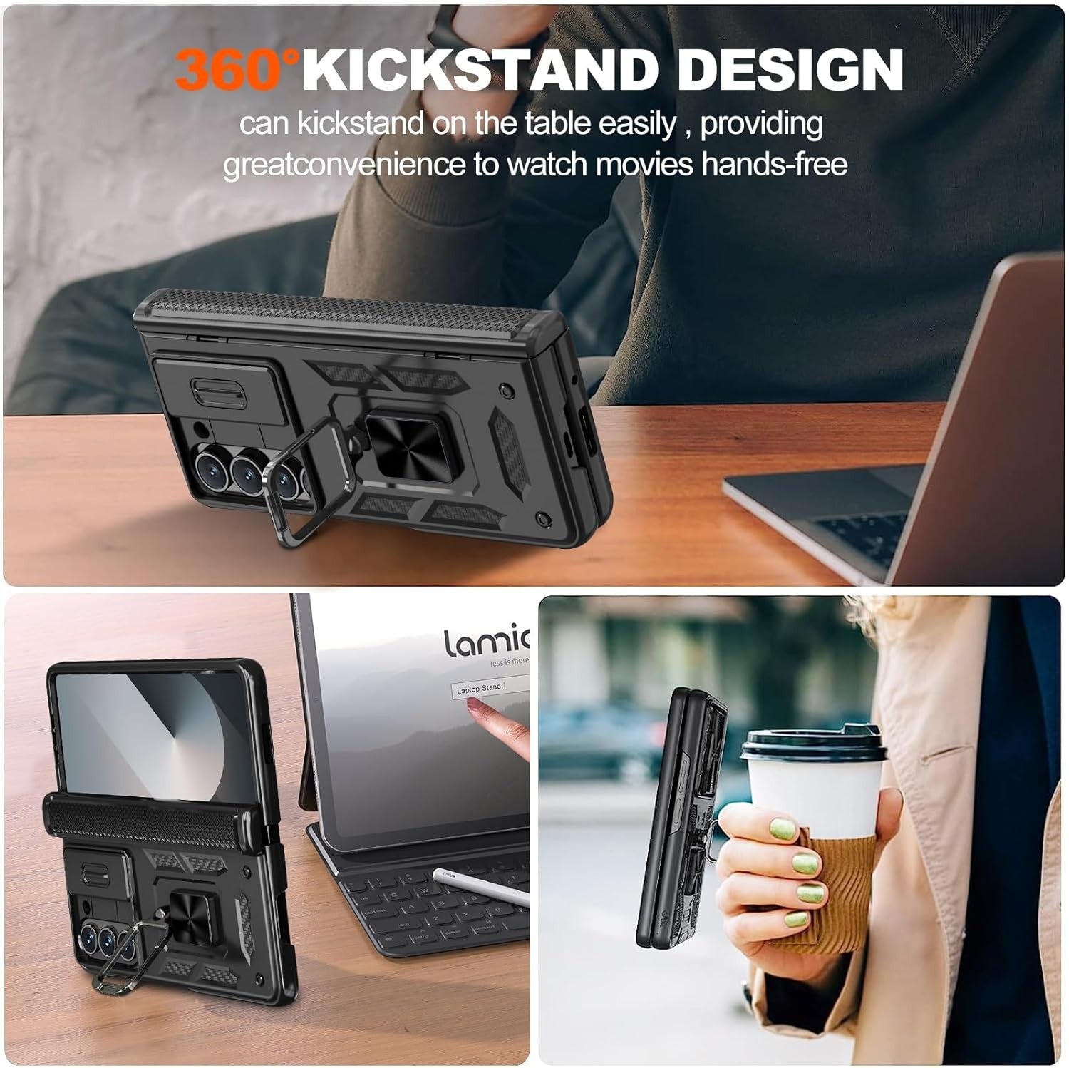 For Samsung Galaxy Z Fold 8 / Fold 8 Ultra Heavy Duty Ring Kickstand Shockproof Case - image 5
