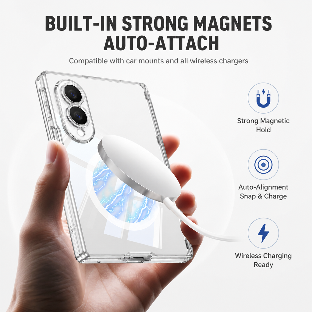 For Samsung Galaxy Z Fold 8 / Fold 8 Ultra Clear Magnetic Hinge Protection Case - image 5