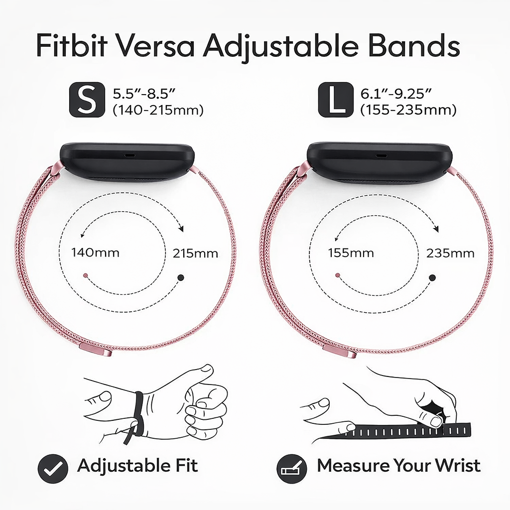 Sized Milanese Metal Band for Fitbit Versa and Sense - image 2