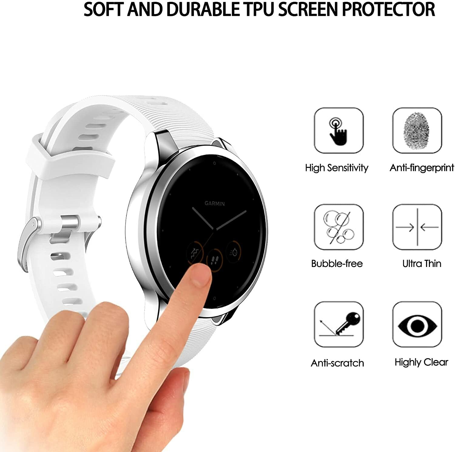 TPU Case Screen Protector for Garmin Venu and Vivoactive - image 2