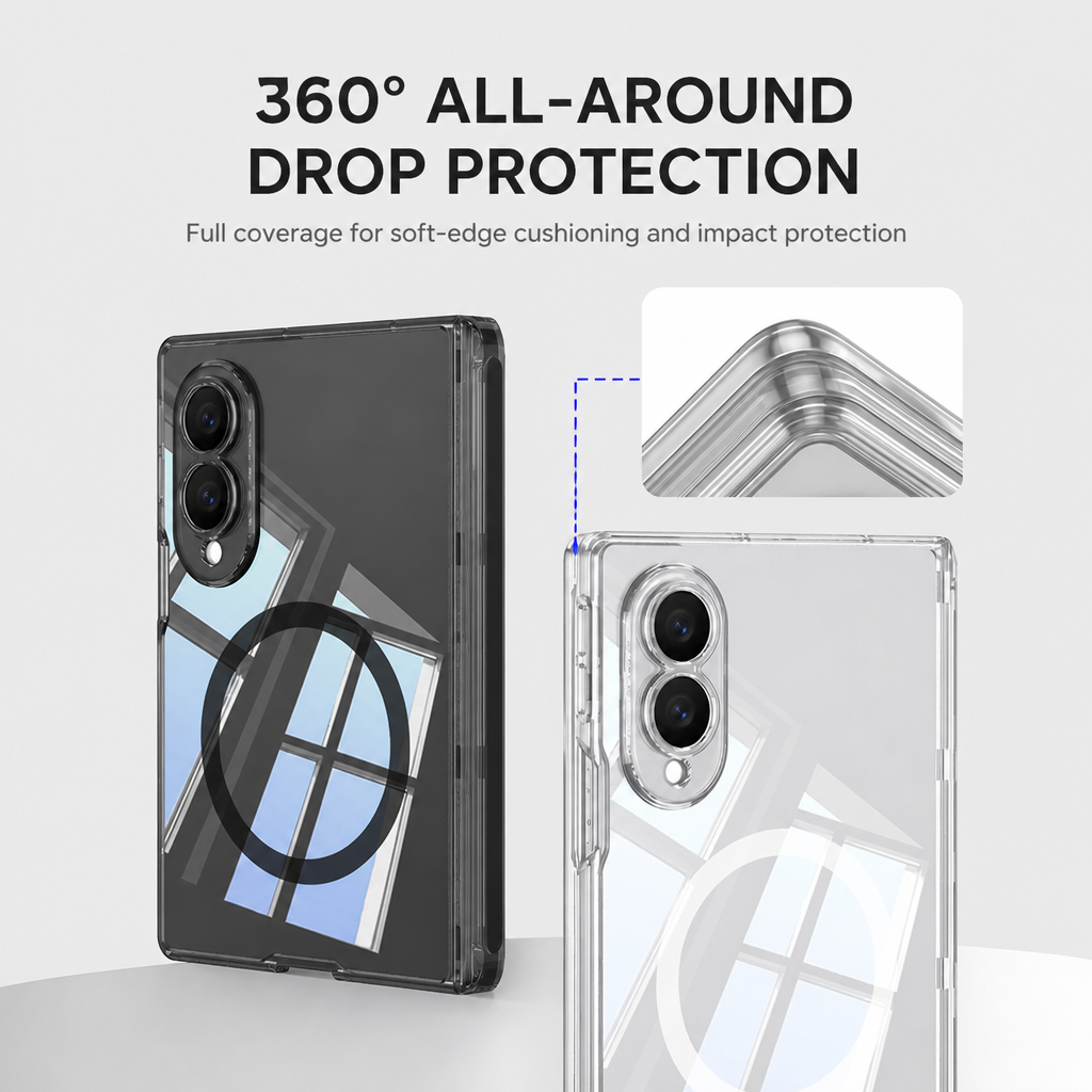 For Samsung Galaxy Z Flip 8 Clear Magnetic Shockproof Case - image 3
