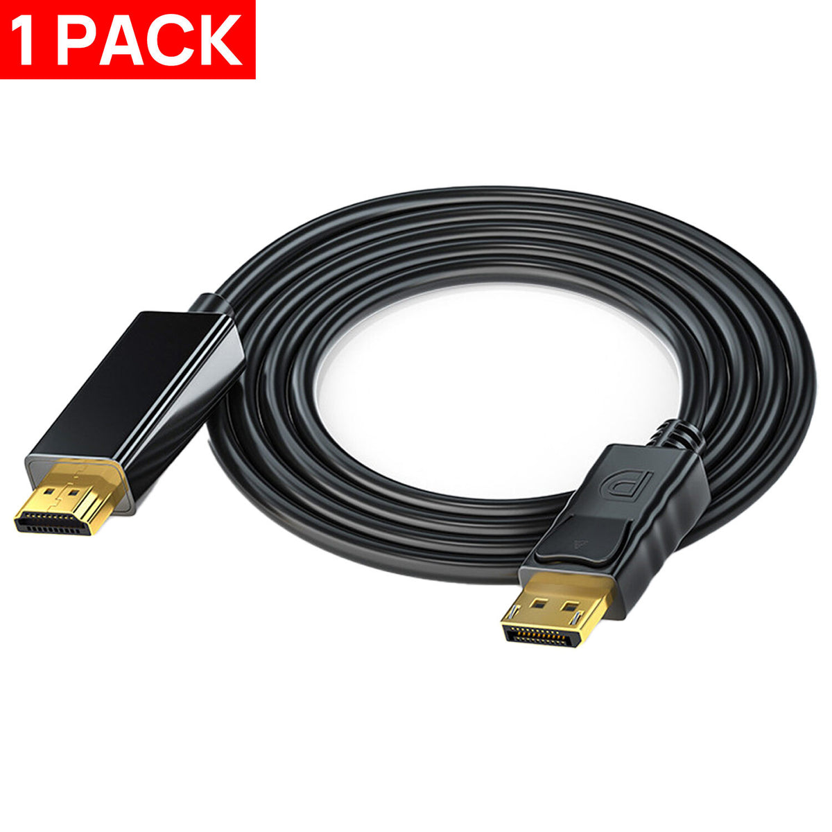 DisplayPort to HDMI Male Cable, 4K 30Hz, 1.8m - 1 Pack