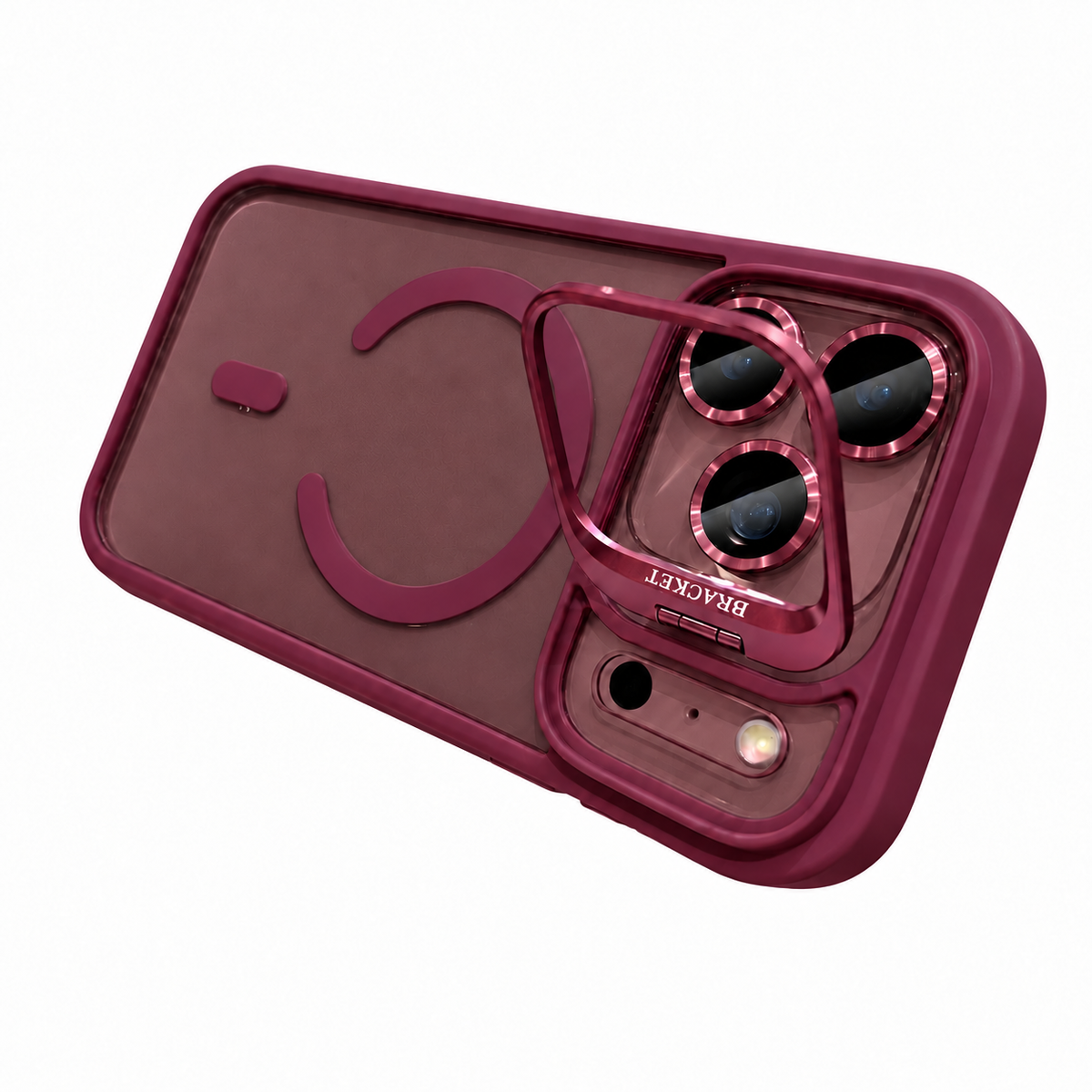 For iPhone 18 Pro Max Case, Compatible with MagSafe - Camera Frame Stand, Case Only, Red