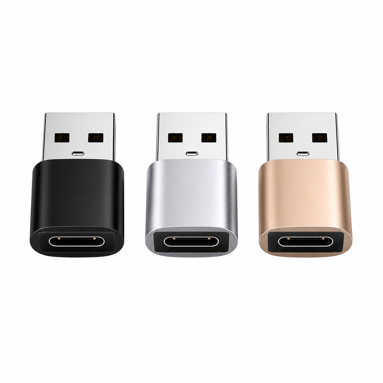 USB-A to USB-C Charging Adapter – 2 Pack – clean white background main image