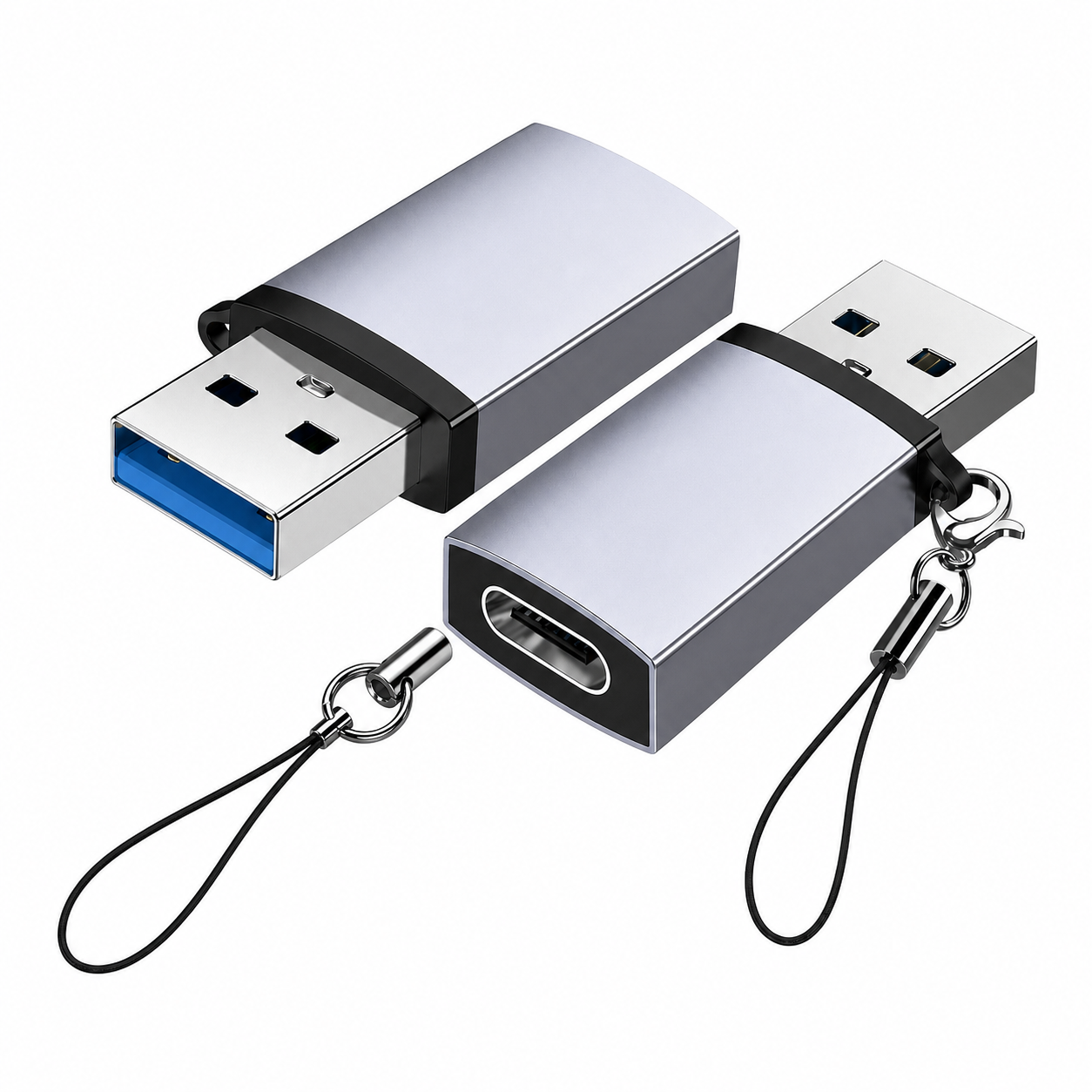 USB 3.2 to USB-C OTG Adapter – 2 Pack – clean white background main image