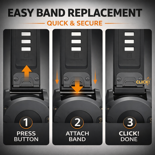 Sized Silicone Replacement Band for Garmin Fenix - image 3