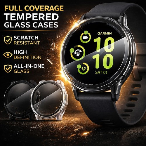 Full Glass Case Screen Protector for Garmin Venu and Vivoactive - image 1