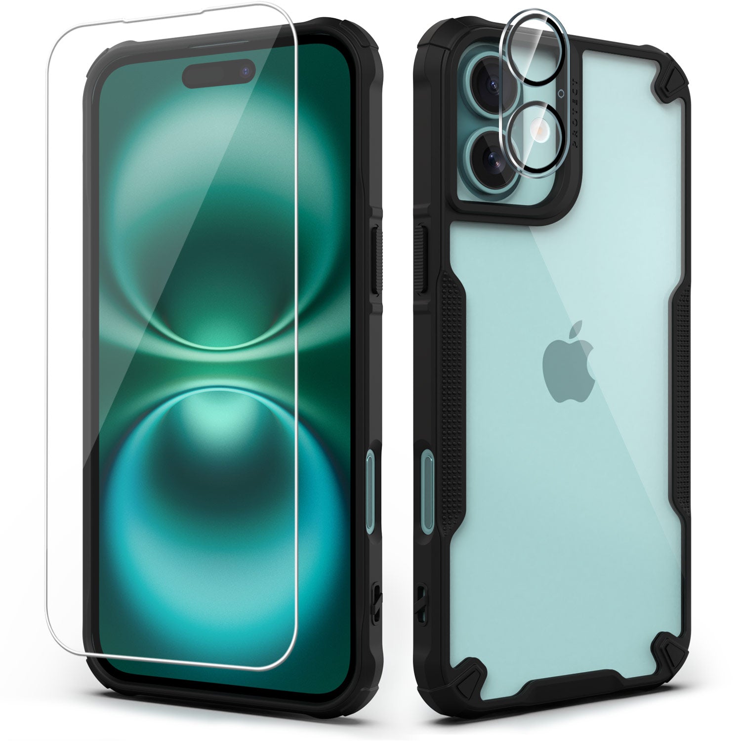 [Full Set] For Apple iPhone 16 Pro Max Case Shockproof Military Clear Cover