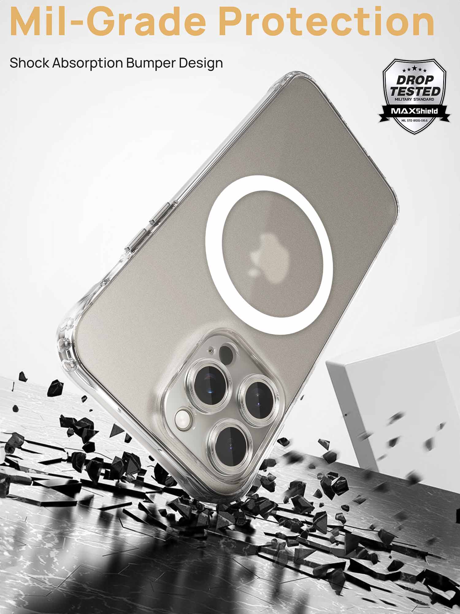 MagSafe Military Grade Protection Crystal Clear iPhone 15 Series Case