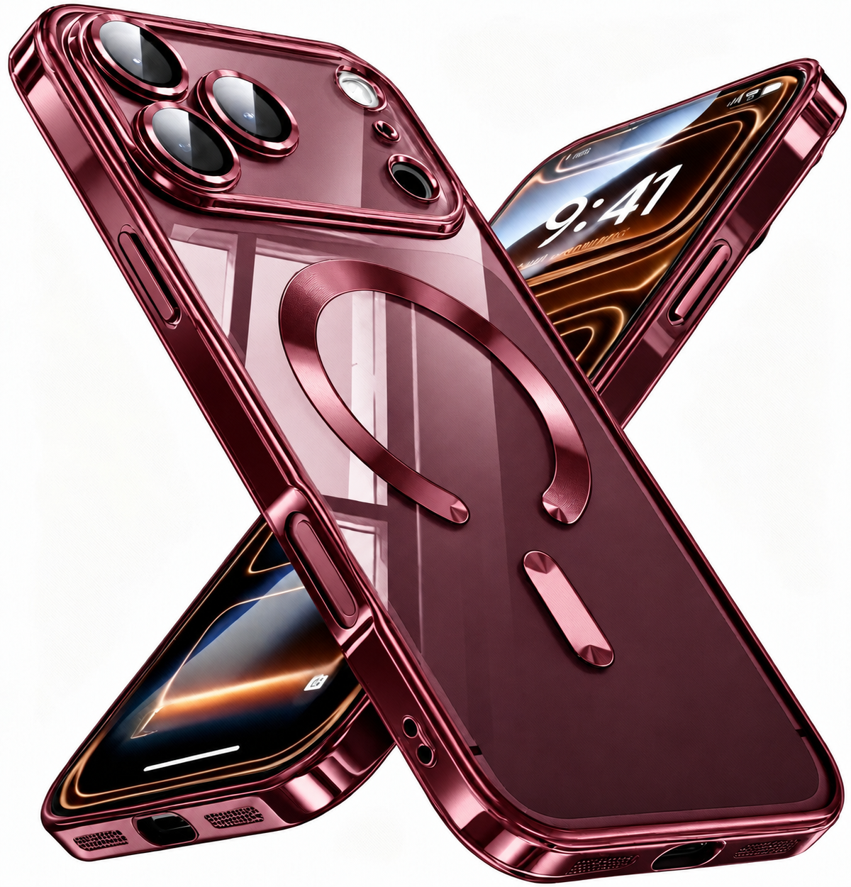 For iPhone 18 Pro Max Case, Compatible with MagSafe - Raised Camera Bezel, Case Only, Red