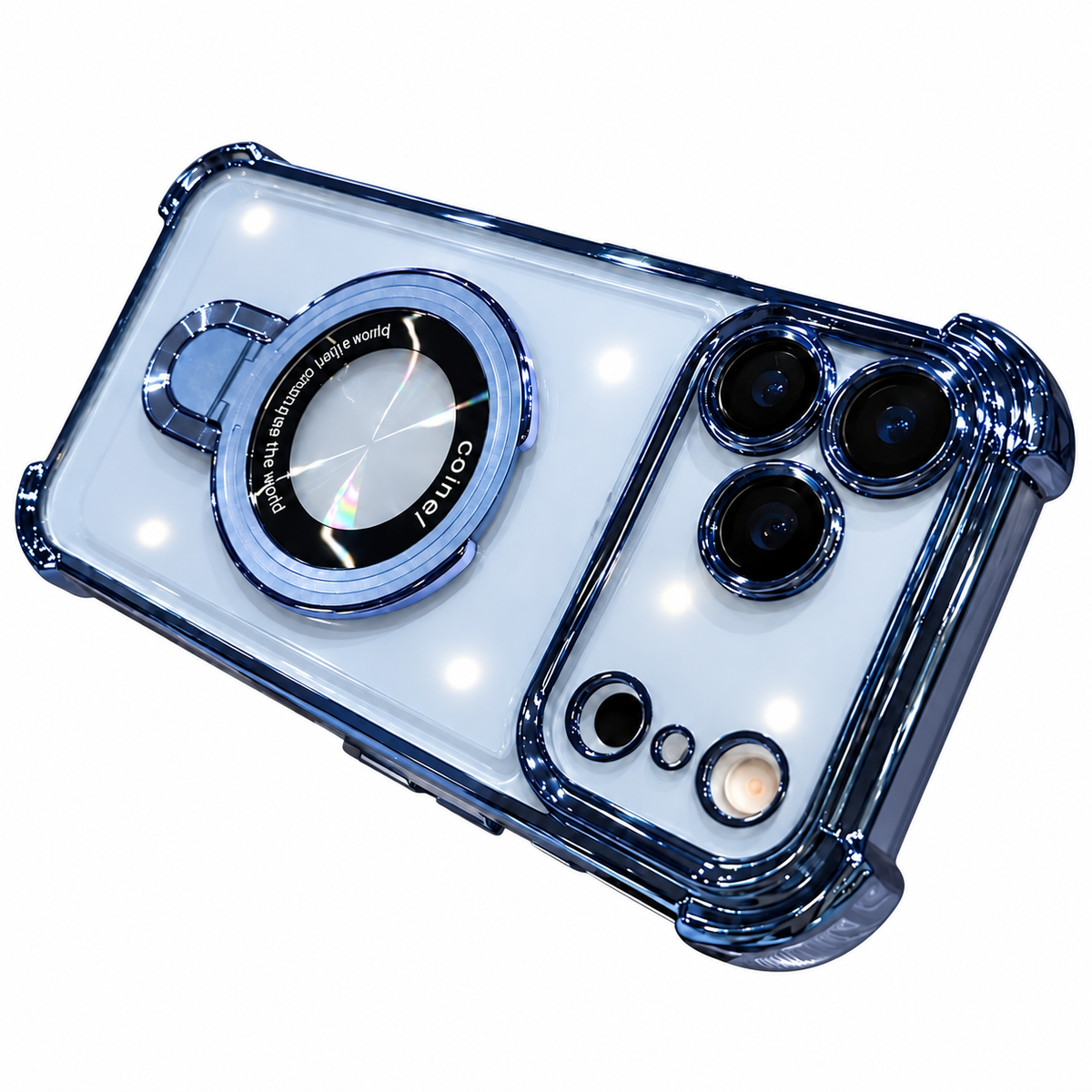For iPhone 18 Pro Case, Compatible with MagSafe - 360-Degree Rotating Stand, Case Only, Light Blue
