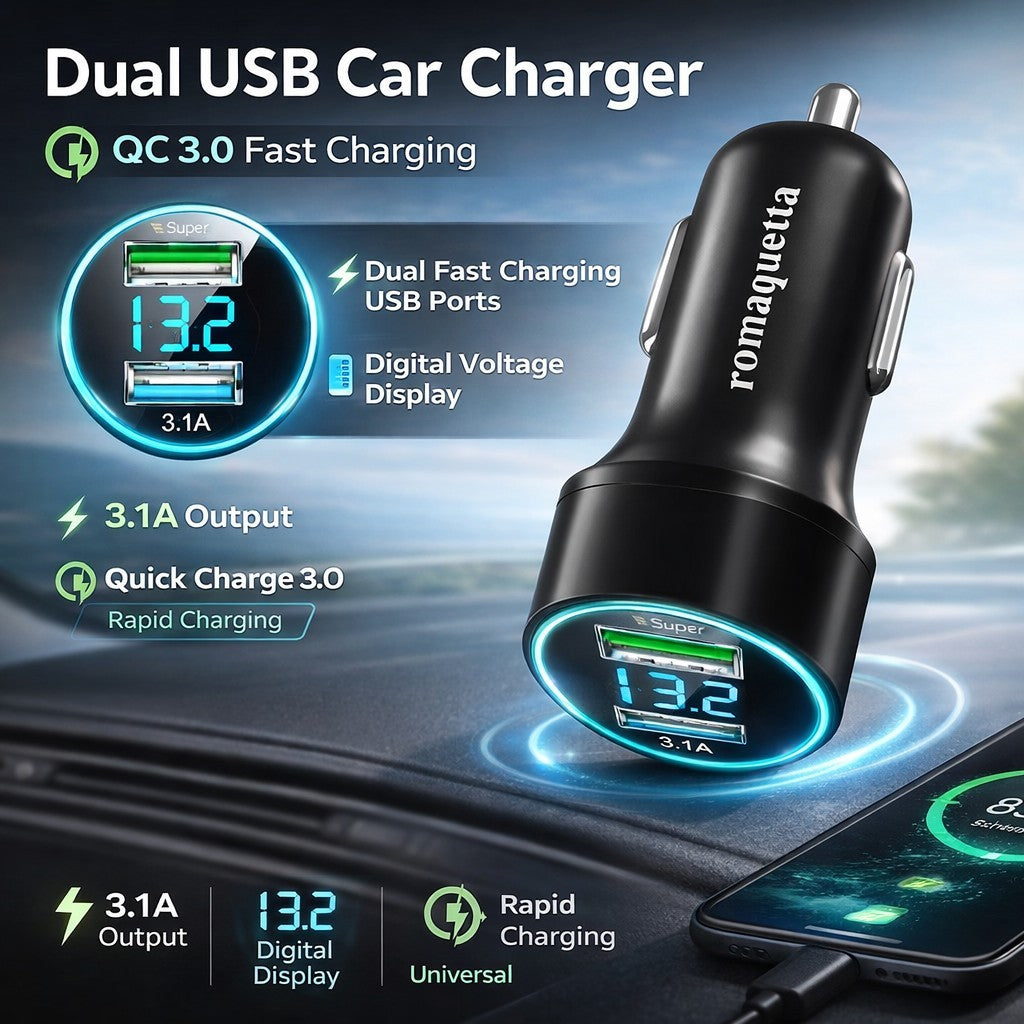 66W Dual-Port USB Car Charger - image 5