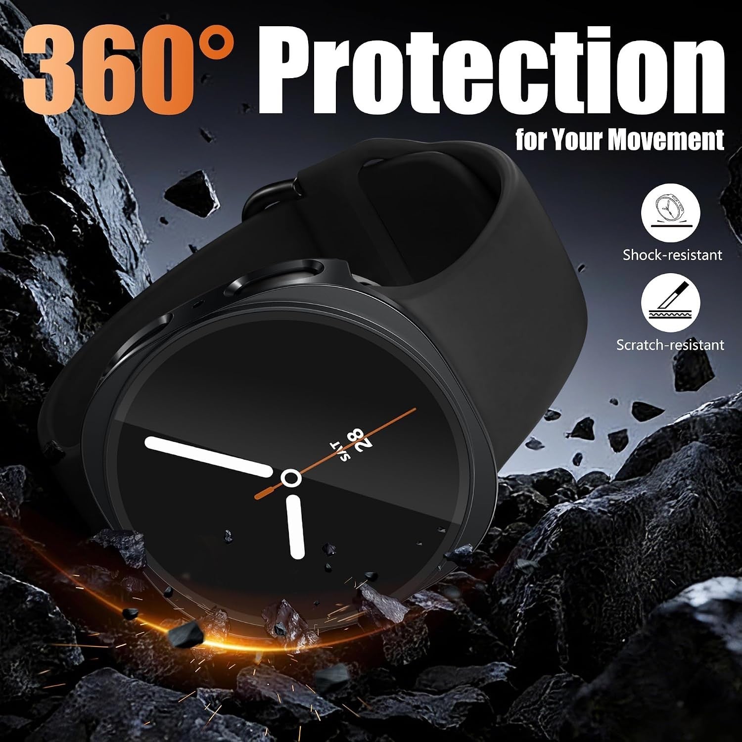 Full-Cover Glass Case Screen Protector for Samsung Galaxy Watch - image 3