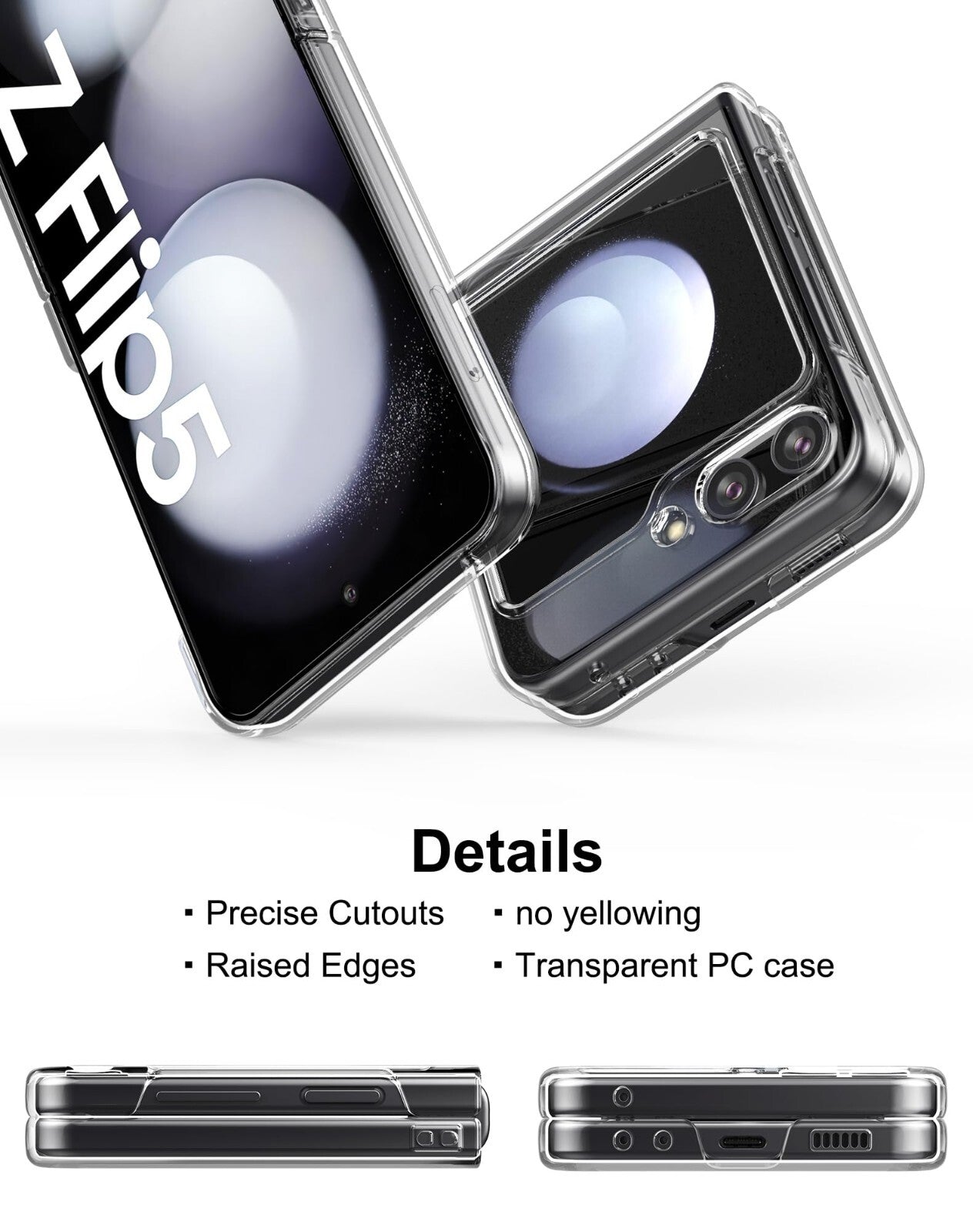 Clear 360° Protective Case & Screen Protector Set for Samsung Galaxy Z Flip 8 - image 4